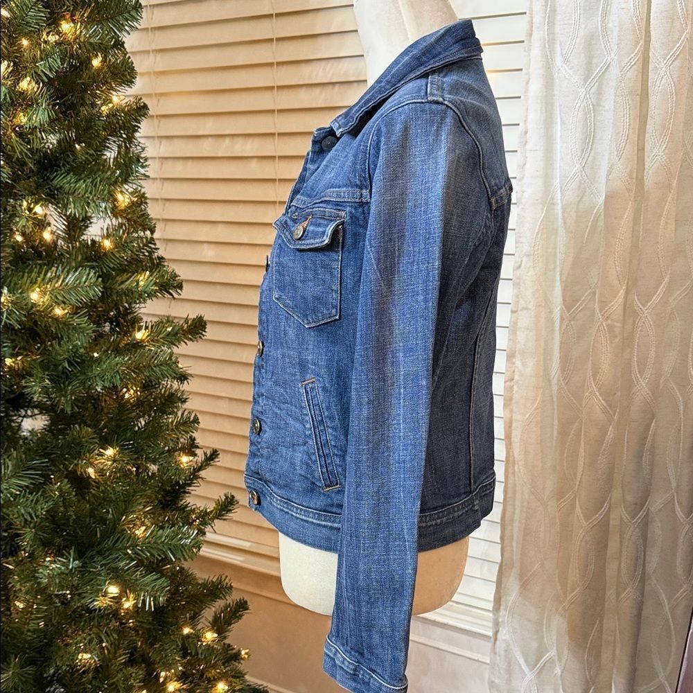 J.Crew Denim Jacket Classic Medium Wash Stretch Small - Picture 3 of 9